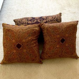 Set of three Pottery Barn throw pillows